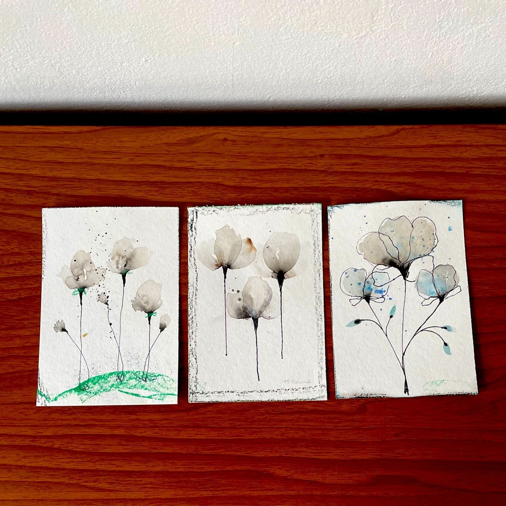 Set 3 original watercolor